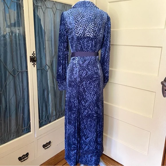💔SOLD $890 Ulla Johnson Thalia Blue Velvet Shirt Dress Size 2 NWT - Picture 8 of 16